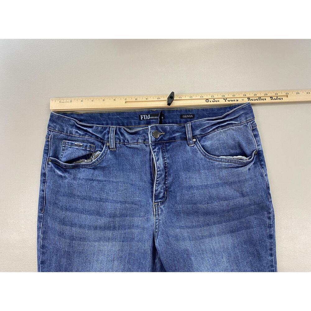 FDJ French Dressing Jeans Womens 16 Blue Straight Olivia Tie Dye Ankle 36x32 - Picture 5 of 12